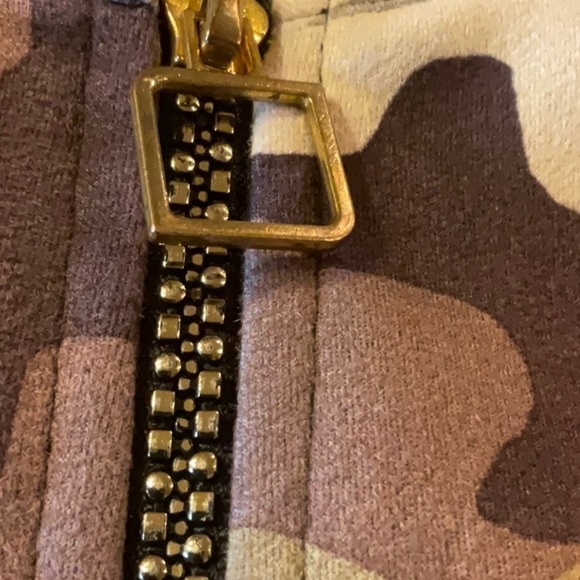 Pink Satin XL brown/cream super soft jersey camouflage shacket with full zip - Picture 5 of 5